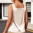 thumbnail image 5 of Women's Cotton Polyester Blend Camisole,V-Neck Sleeveless Solid Color Casual Tank Top Everyday Basic Tops Beige S, 5 of 6