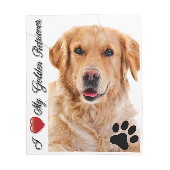 I Love My Golden Retriever Sherpa Blanket