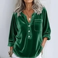 thumbnail image 5 of Blouses for women dressy casual Polyester,Spandex Soft Clothing S Green womens blouses, 5 of 5