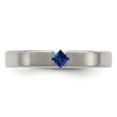 thumbnail image 4 of Edward Mirell Titanium Brushed Sapphire 4mm Band Size: 12; for Adults and Teens; for Women and Men, 4 of 8