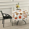 thumbnail image 7 of SKYSONIC 60" Christmas Gingerbread Round Tablecloth Cookies Pattern Table Cloth Cover Mat Washable Polyester Dining Decorative for Holiday Home Picnic Party Wedding, 7 of 7