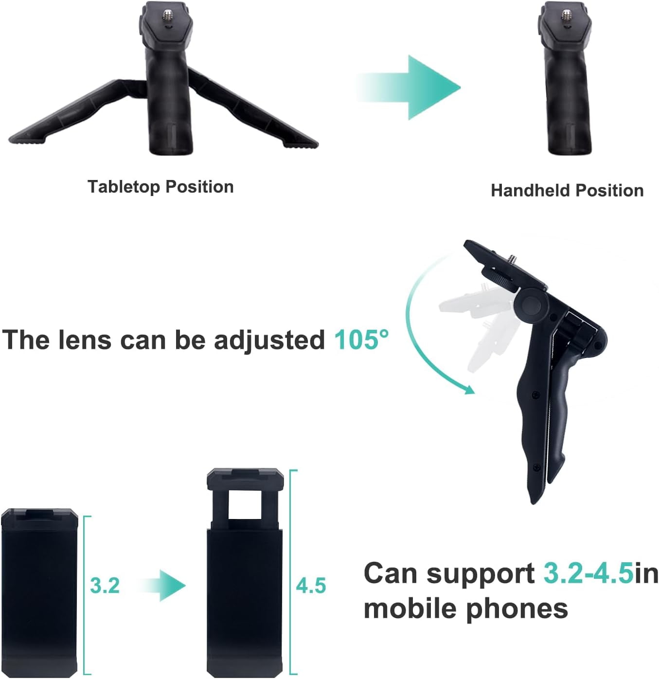 Vlogging Kit for iPhone, Android with Tripod, 36 LED Light, Vlogging Starter kit with Mini Microphone for Live Stream, Video Calls, Vlogging