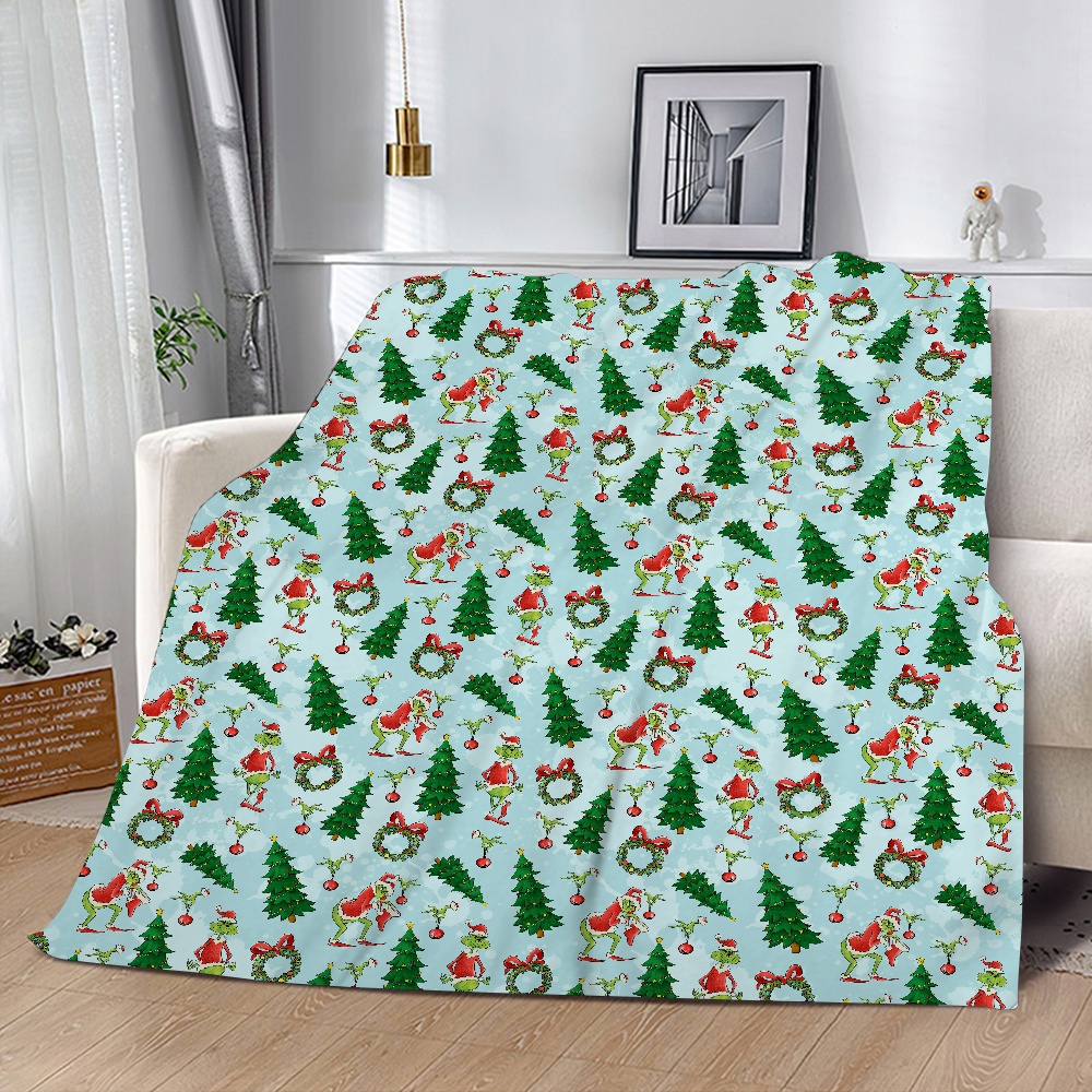 OBOSOE Grinch Blanket Stink Stank Stunk Green Blanket Throws Blankets for Bed, Sofa, Couch