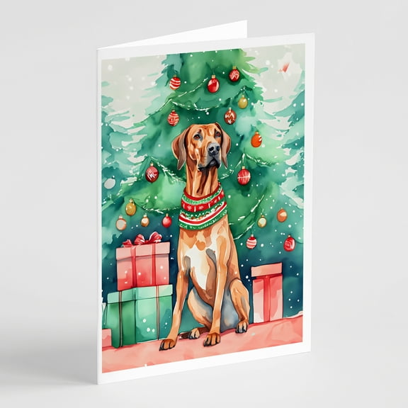 Rhodesian Ridgeback Christmas Greeting Cards Pack of 8 7 in x 5 in