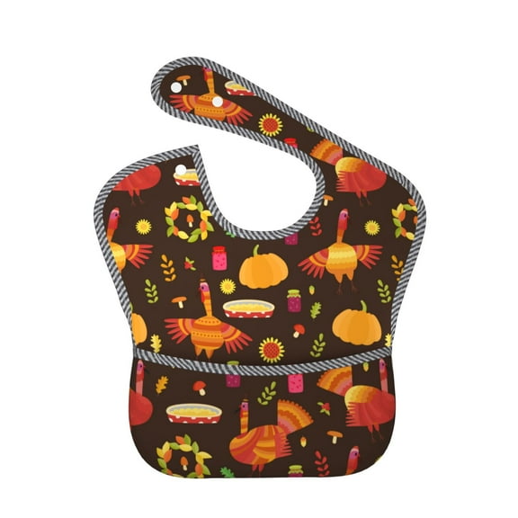 Easygdp Thanksgiving Turkey Bibs For Babies, Baby Bibs for Eating, Toddler Bibs, Waterproof Bibs, Feeding Bibs, for Toddlers, Boys, Girls