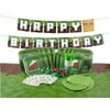 Complete Tableware for Mine Crafter Themed Birthday Parties with Happy Birthday Banner! (Service for 8)
