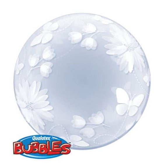 LOONBALLOON Birthday Bugs-Butterflies Balloons, 20″ DECO BUBBLE - BUTTERFLIES & FLOWERS