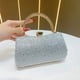 thumbnail image 5 of Bolso de Noche para Mujer - Bolso de Mano con Forro de Satén y Brillantes Diamantes de Imitación para Fiestas y Bodas, Color Plateado., 5 of 7