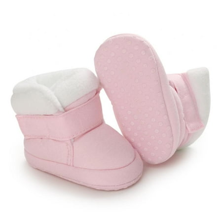 

Infant Snow Boots Winter Baby Boys Girl Shoes Soft Sole Anti-Slip First Walker Toddler Plush Prewalker Newborn Fleece Booties 0-18 Months
