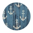 thumbnail image 2 of WYYP  Round Fitted Tablecloth Wooden Anchor Nautical Theme Table Cloth with Elastic Edged Waterproof Wipeable Round Table Cover for Patio Parties Outdoor Decor White, 2 of 7