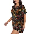 thumbnail image 2 of Wukai Sunflower Rooster Print Women's Pajama Set - Short-Sleeve Top and Shorts with Elastic Waistband and Pockets for Loungewear, Yoga, and Casual Wear-XX-Large, 2 of 8