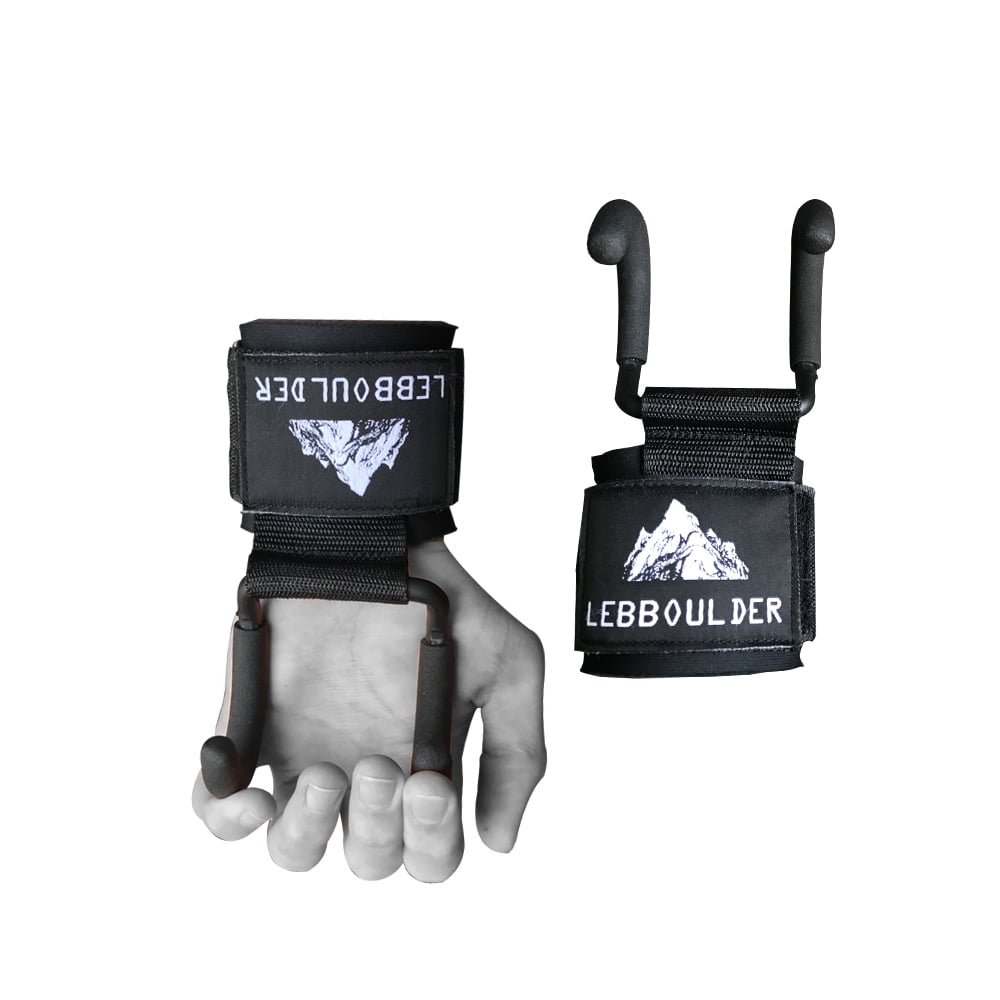 Power Weight Lifting Hook Gloves with Grips and Straps for Wrist