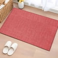 thumbnail image 2 of Vintage Coral Red Large Area Rugs for Bedroom Living Room, Soft Non Slip Carpet Bedside Rug, Farmhouse Retro Solid Color Linen Texture Rectangular Floor Cover Kitchen Accent Rug 2'x3' for Office, 2 of 9