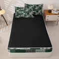 thumbnail image 4 of Erosebridal Country Wildlife Pattern Zipper Full Size Comforter Sets with Fitted Sheet and 2 Pillowcases,Lumberjack Plaid Print Zipper Bedding Set,Black Green,Black Reversible, 4 of 6