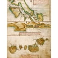 thumbnail image 2 of Vintage Maps 12x14 Black Ornate Wood Framed with Double Matting Museum Art Print Titled - Portuguese Map of the East Indies and Philippines 1630, 2 of 4