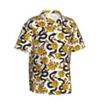 thumbnail image 2 of Uemuo Snake And Rose Printed Regular Fit Short Sleeve Casual Hawaiian Shirt for Men,Aloha shirt,Tropical shirt,Floral print shirt,Vacation Beach shirt-, 2 of 9