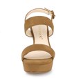 thumbnail image 2 of Sandalias Talón Abierto Plataforma Talón Grueso Para Mujeres Marrón 39, 2 of 7