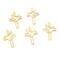 thumbnail image 2 of Stainless Steel Hollow Cross Pendant DIY Charm for Jewelry Making， Handcraft Supplies for Bracelets Necklaces Keychains， Small Metal Ornament for Crafters and Hobbyists(Gold，5pcs), 2 of 6