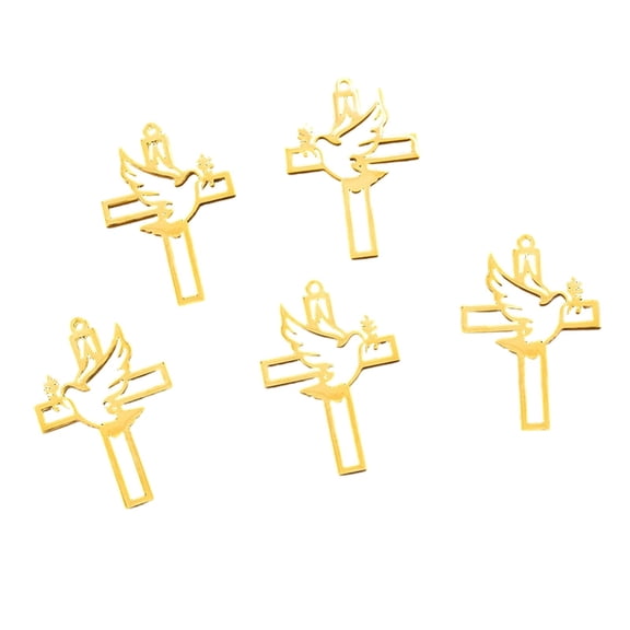 Japceit Metal Cross Shaped Hollow Pendant, DIY Bird Accessory Craft Kit, Decorative Hanging Ornament for Necklace, Wall, Gift, Craft Project, Personalization