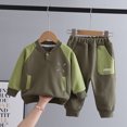 thumbnail image 4 of KYAIGUO 2PCS Baby Boys Spring Sweatshirt Pants Outfit Set Toddler Newborn Autumn Long Sleeve Pullover Tops Patchwork Joggers Sweatpants for 5M-5T, 4 of 10