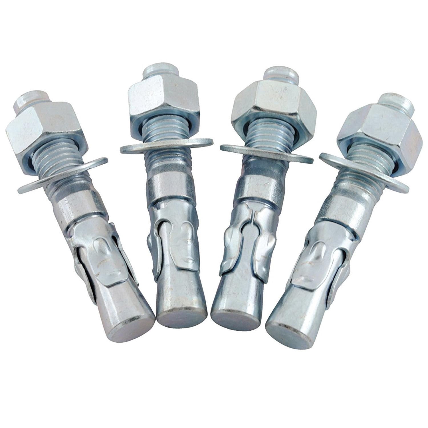 Vestil Wedge Anchor, 3/4" Dia., 4-1/4" L, Steel Zinc Plated, 4 PK AS-344-4PK