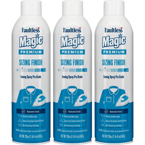 Magic Clean Products Sizing Light Finish Fabric Starch Ironing Spray, 20 oz, 3 Count Pack