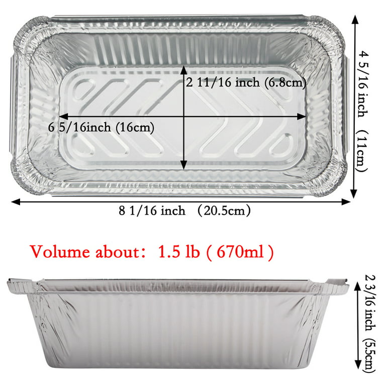 Baker Depot Aluminum Pans for Bread Loaf Baking 8x4 Inches 2 lbs Bread Tins Pack of 20, Size: 8 x 4, Silver