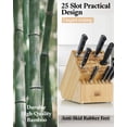 thumbnail image 3 of Cooks Standard Classic Bamboo Cutlery Block Holder without Knives, X-Large Universal Countertop Butcher Block Kitchen Knife Stand for Easy Kitchen Storage, Made of Natural Bamboo, 25 Slot, 3 of 6
