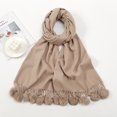 thumbnail image 1 of New Winter Women's Scarf New Year's Christmas Red Imitation Cashmere Ball Scarves Long Thickened Warm Shawl Accessories Gifts, 1 of 5