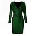 thumbnail image 2 of KaLI_store Formal Dresses for Women Wedding Guest Women's Elegant Midi Bodycon Dress Sleeveless Backless Ruffle Hem Formal Wedding Guest Dresses Green,XL, 2 of 5