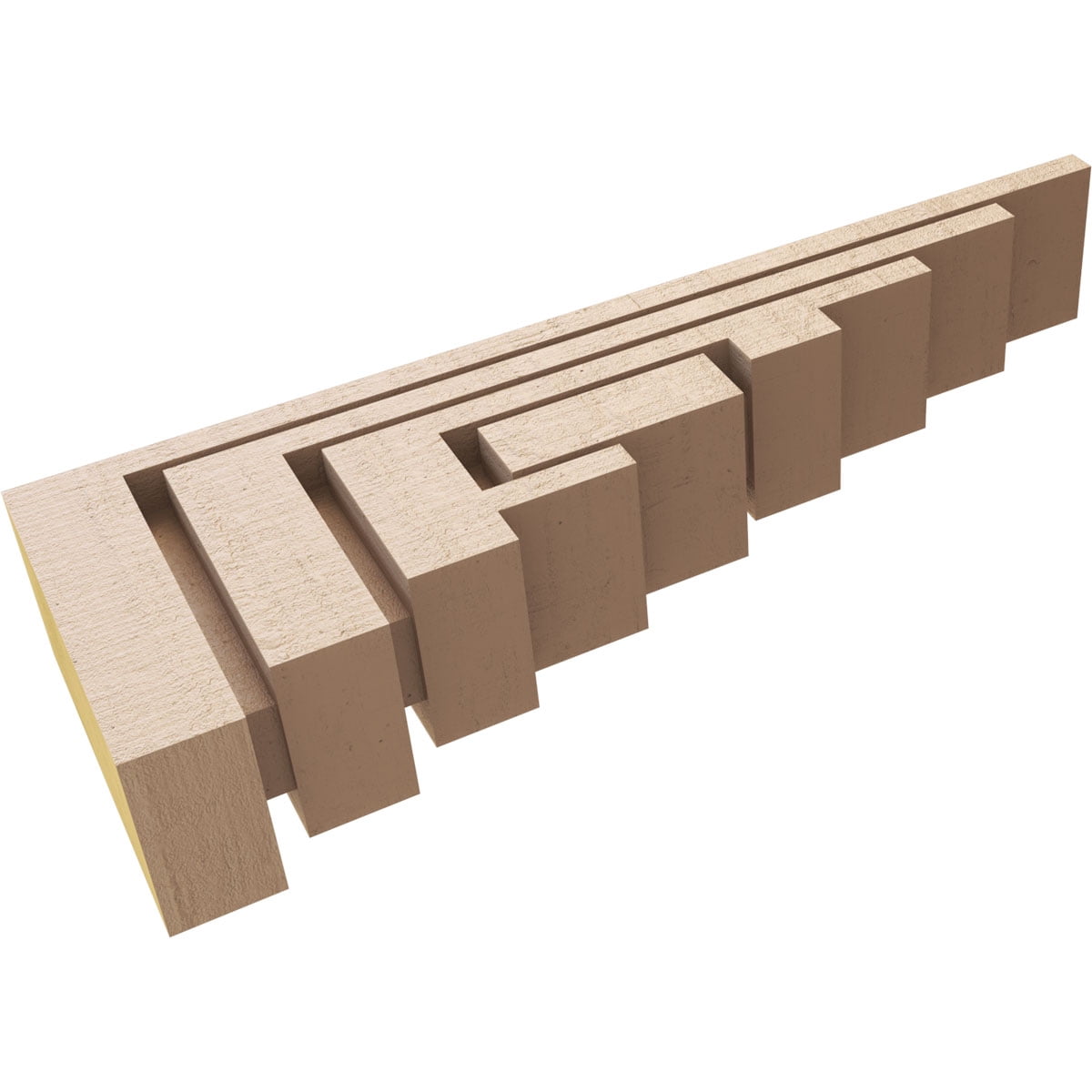 2"W x 12"D x 4"H Thin Landon Rough Cedar Woodgrain TimberThane Corbel, Primed Tan