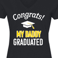 thumbnail image 4 of Inktastic Congrats My Daddy Graduated with cap Women's V-Neck T-Shirt, 4 of 5