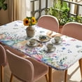 thumbnail image 3 of Bunny Easter Table Cloths for 4 Foot Rectangle Tables, Spring Floral Rabbits Eggs Farmhouse Patio Waterproof Elastic Fitted Tablecloths, Washable Rectangular Table Cover for Camping, 3 of 8