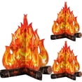 thumbnail image 1 of Centro de mesa de fogata de cartón decorativo 3d, fuego Artificial, llama falsa, papel, fiesta, antorcha de llama decorativa (rojo naranja), 1 of 3
