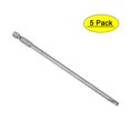thumbnail image 1 of Uxcell 1/4" Hex Shank 5.9" Length H4 Magnetic Hexagon Screwdriver Bit S2 Steel 5 Pack, 1 of 5