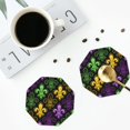 thumbnail image 5 of Bingfone Vintage Mardi Gras1 Leather Drinks Coasters With Set Of 6,Suitable For Home Kitchen,Coffee Cup Coasters Home Gift, 5 of 9