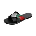 thumbnail image 2 of HTHLVMD Comfortable Leather-Like Slides, Summer Casual Toe Post Sandals, Ladies Wraparound Thick-Soled Straw Sandals Casual Plus-Size Fashionable Versatile Slides Spring Summer Trendy Pu, Black 6.5, 2 of 8