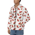 thumbnail image 3 of Uemuo Hand Drawn Watermelon for Men's Fashion Full-zip Hoodies & Sweatshirts with Kangaroo Pocket, Zip-up Hooded Sweatshirt, Moisture Wicking & Breathable-Medium, 3 of 5
