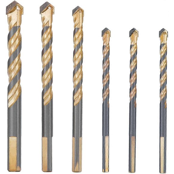 6 Pcs Glass Tile Drill Bit 3 x 6mm, 8mm 10mm 12mm Ceramic Tile Bit Porcelain Tile Drill Bits Drilling Cutter