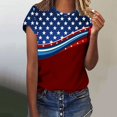 thumbnail image 2 of GERsome 4th of July T-Shirt for Women American Flag Patriotic Graphic Shirts Short Sleeve Crewneck Tee Summer Loose Fit Pullover Tops S-5XL, 2 of 4