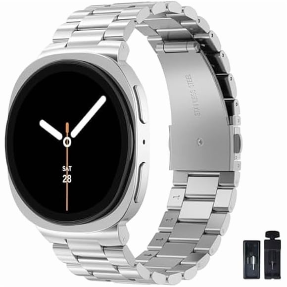 xixishop Metal Bands Compatible with Galaxy Watch 8 Band/Galaxy Watch 8 Classic Band,No Gap Business 316L Stainless Steel Strap for Samsung Galaxy Watch 8/8 Classic (2025) 46mm 44mm 40mm Women Men