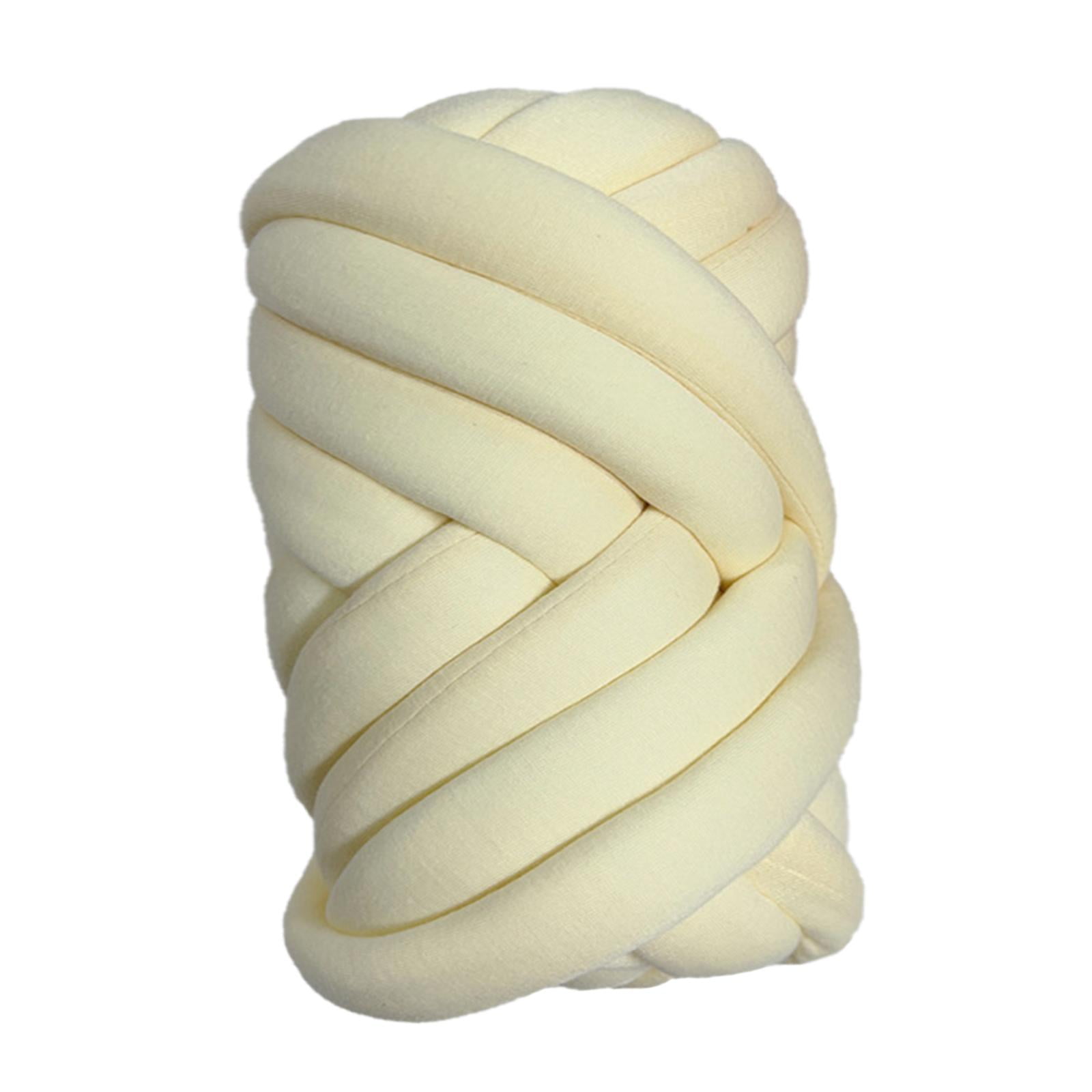 1.5kg Chunky Yarn Bulky Yarn Washable Tube Giant Soft Yarn Arm Knitting Yarn Weight Yarn Jumbo Tubular Yarn for Baskets Sweaters DIY Pet Bed Beige