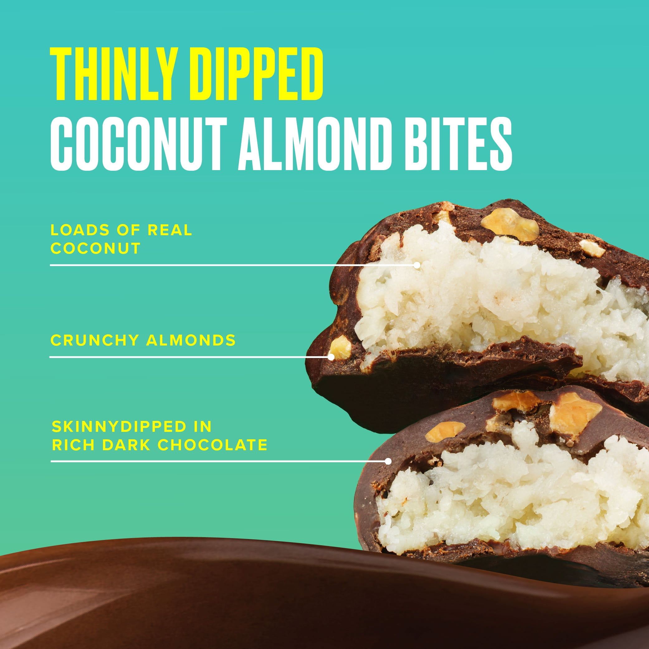 SkinnyDipped Dark Chocolate Coconut Almond Bites, 3.17 oz