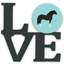 Pomeranian Rogener Goose Blue Check Metal Wall Artwork LOVE