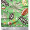 thumbnail image 1 of Soimoi polyester Crepe Fabric Berries,Oak Chestnut Leaves Print Fabric by the Yard 52 Inch Wide, 1 of 3