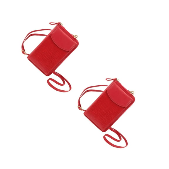 Worgeous 2pcs Small Clutch Purse Cell Phone Wallet Mini Crossbody Wallet Bags Phone Card Organizer Bag Cell Phone Purse Wallet for Women