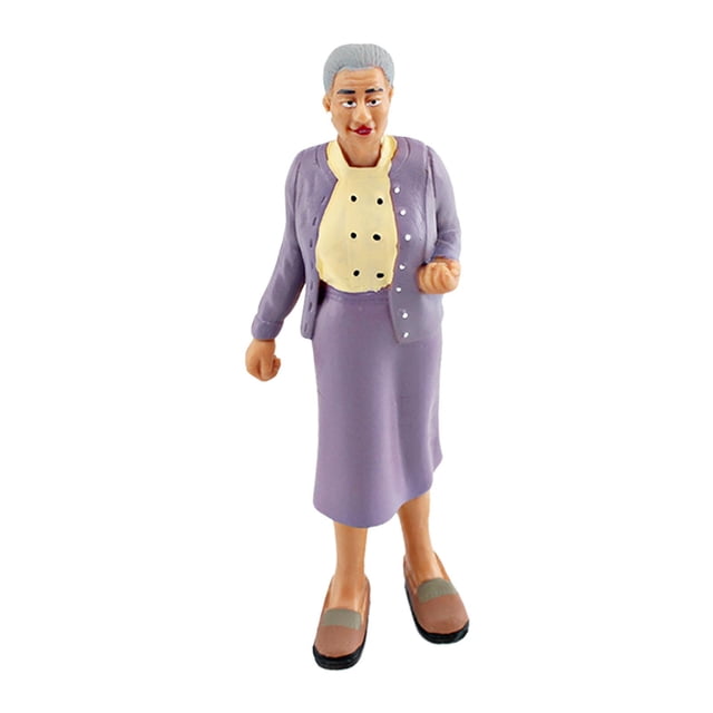 Figura en miniatura, diseño de micropaisaje, accesorios de construcción, proyectos de bricolaje, tren, colección de ferrocarril, ornamento, Dioramas, Abuela