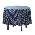 thumbnail image 1 of Vargottam Indoor/OutdoorRoundTablecloth 58 InchRoundTablecloth Waterproof PatioTableCloths- Spring/SummerTableCovers for Backyard CircularTable/BBQs/Picnic -Navy Blue, 1 of 7