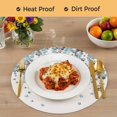 thumbnail image 4 of Spring Cherry Flowers Round 15 Inch Placemats Set of 6, Blue-green Gray Floral Blossom Beige HeatResistant Non Slip Place Mats for Dining Table, Wipeable Braided Kitchen Table Mats for Housewarming, 4 of 9