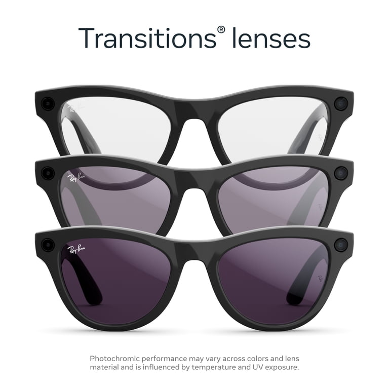 Ray-Ban Meta Skyler (Gen 2) - Shiny Black, Transitions Amethyst